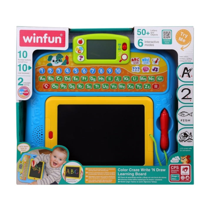 WinFun Color Craze Write 'N Draw Learning Board – English & French