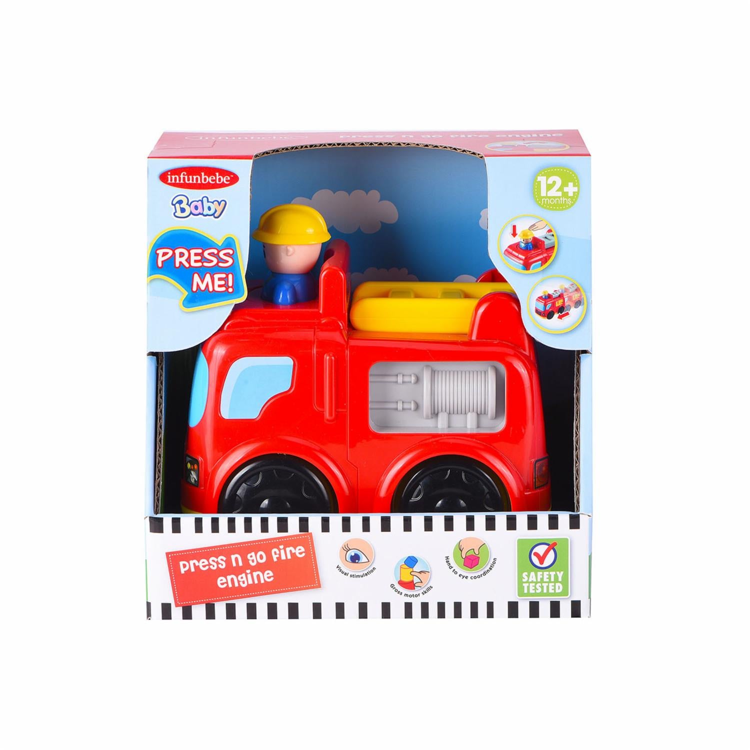 Infunbebe Press N' Go Fire Engine For kids