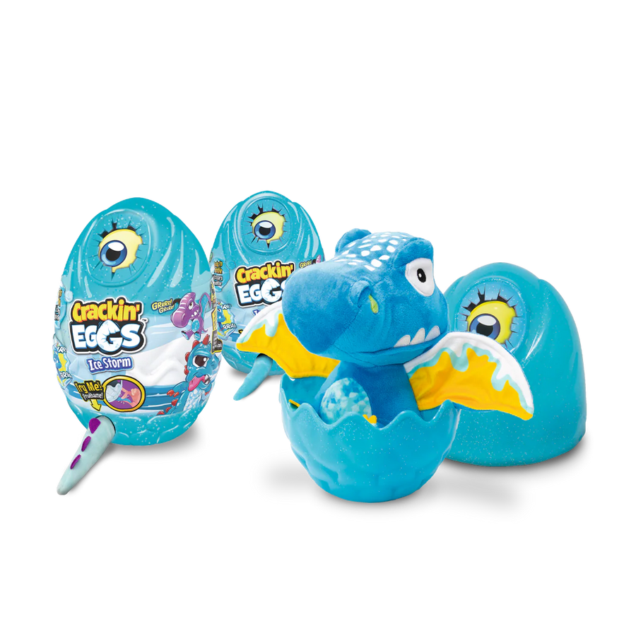 Crackin' Eggs Ice Storm Dinosaur Surprise Egg – Interactive Roaring Plush Toy