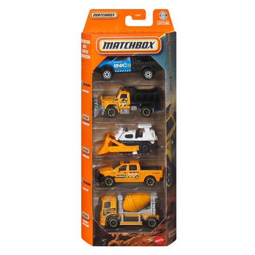 Matchbox 5-Pack Die-Cast Toy Cars Set - Construction Crew