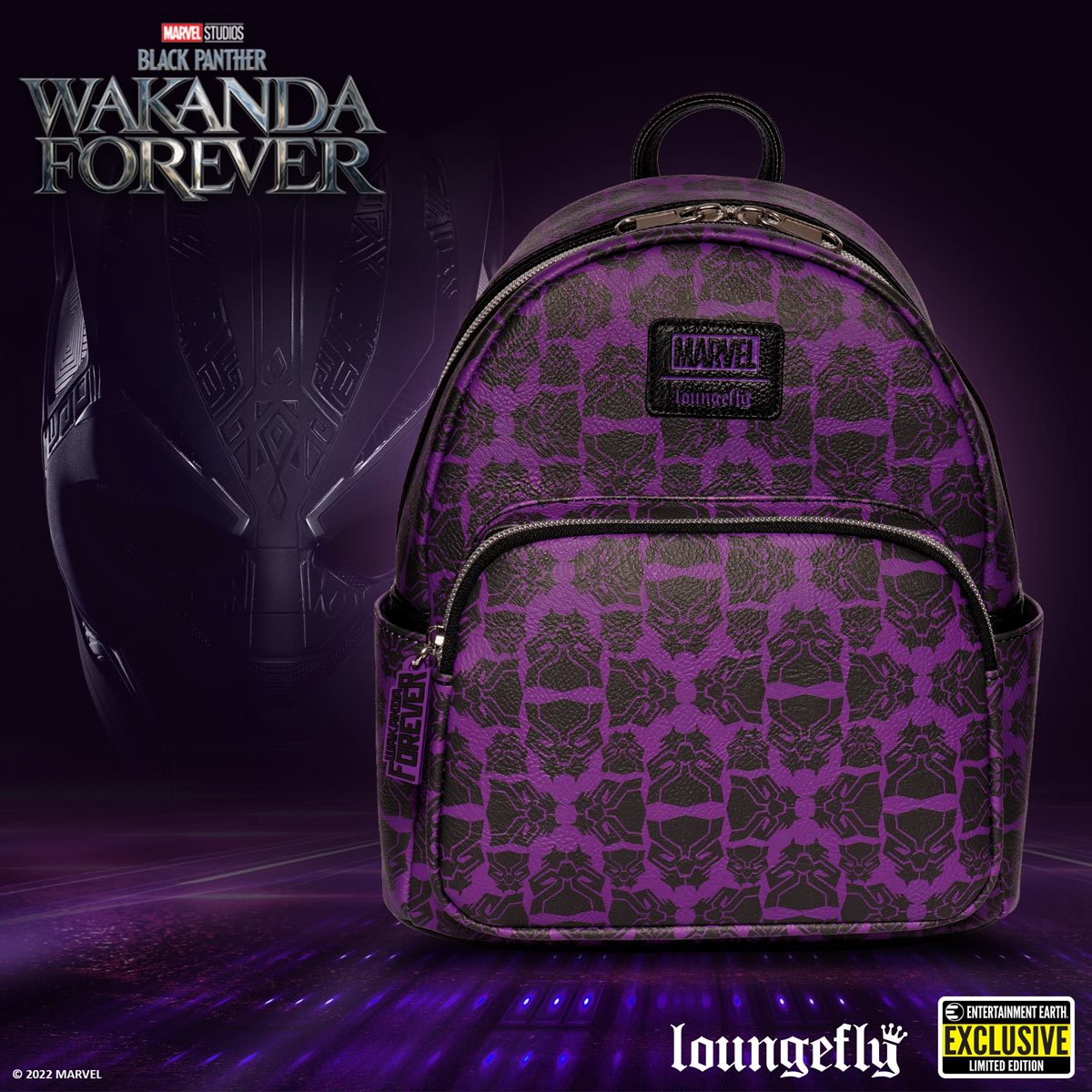 Loungefly - محفظة/حقيبة ظهر صغيرة من Black Panther Wakanda Forever