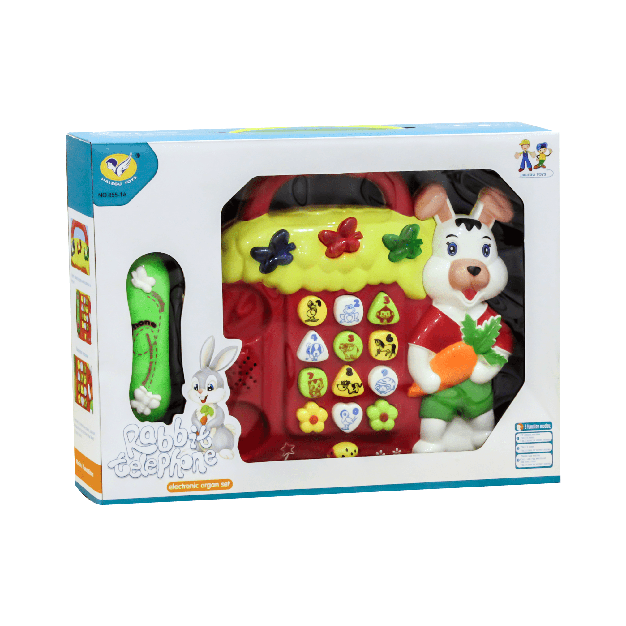 Rabbit Shaped Telephone with Musical Keys - Multi Color