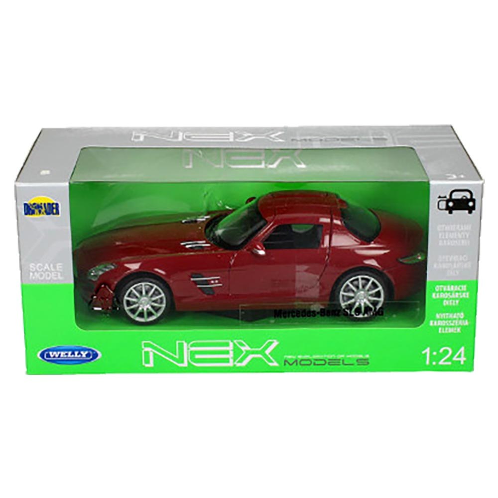 Welly Nex Die-Cast Metal Model Car 1:24- Mercedes-Benz Sls Amg (Colors May Vary)