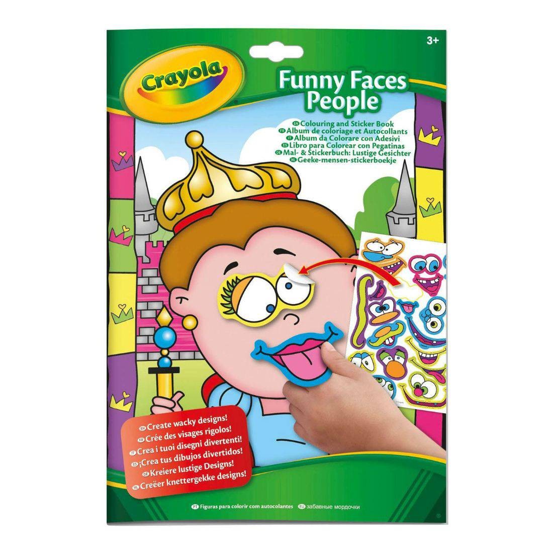 Crayola Funny Faces People Colouring & Sticker Book - Charcters May Vary