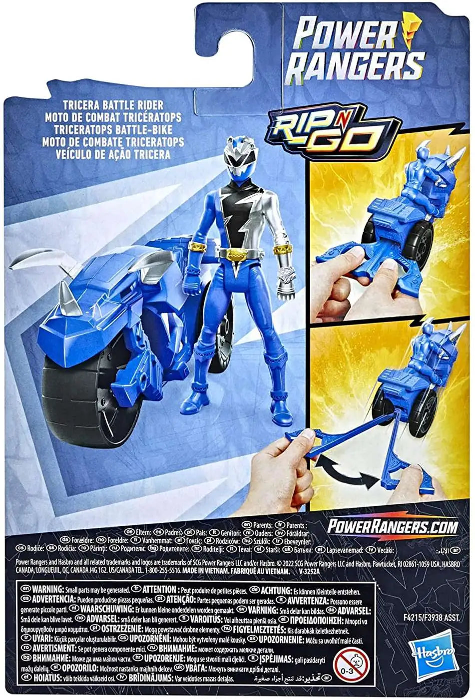 Power Rangers Dino Fury Rip N Go Tricera Battle Rider 6