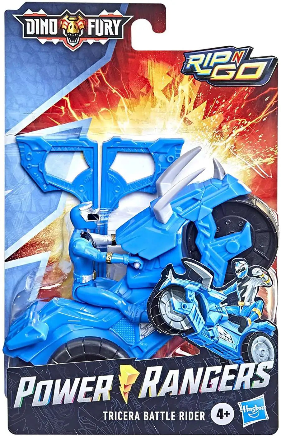 Power Rangers Dino Fury Rip N Go Tricera Battle Rider 6