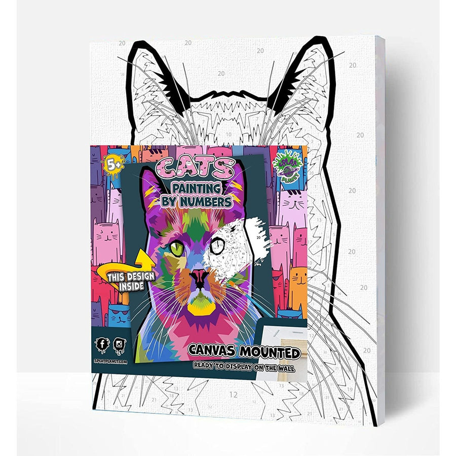 Splat Planet Cat Paint By Numbers 40 x 30cm