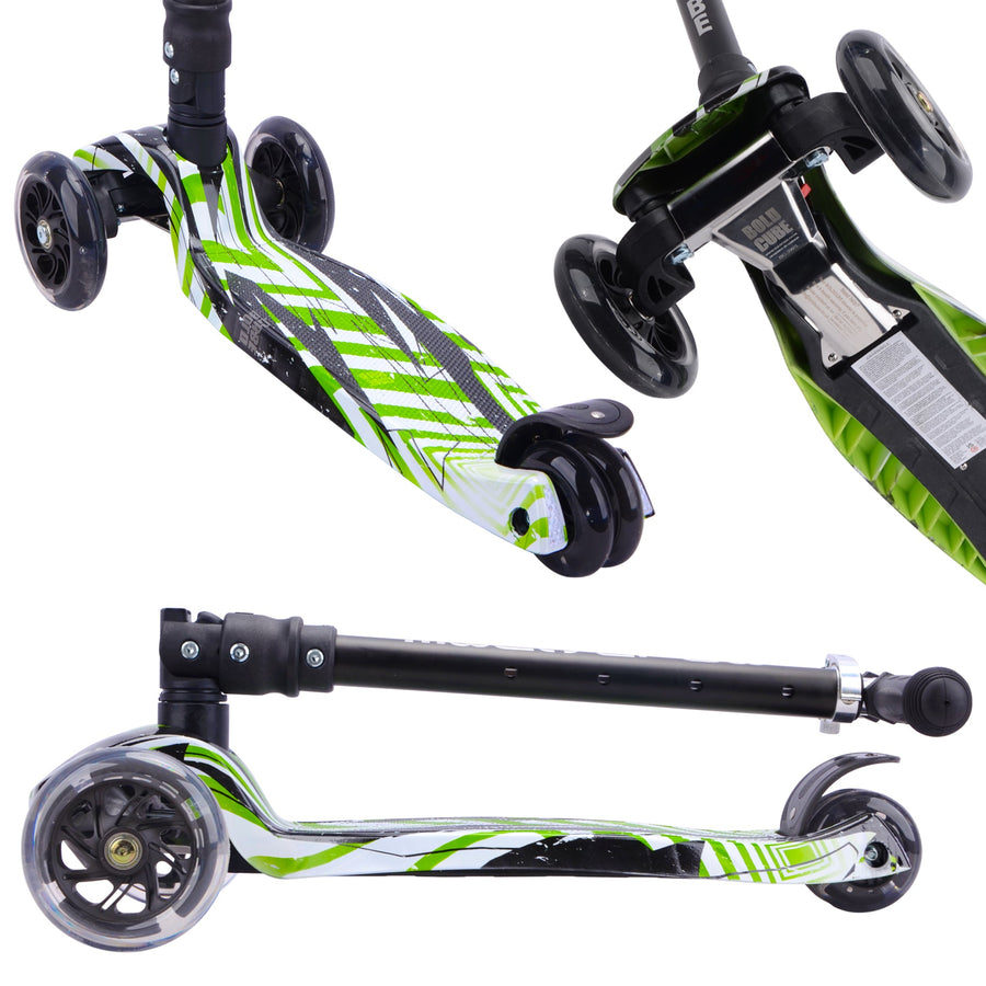 BOLDCUBE Big 3WS Foldable LED Scooter - Swift Green
