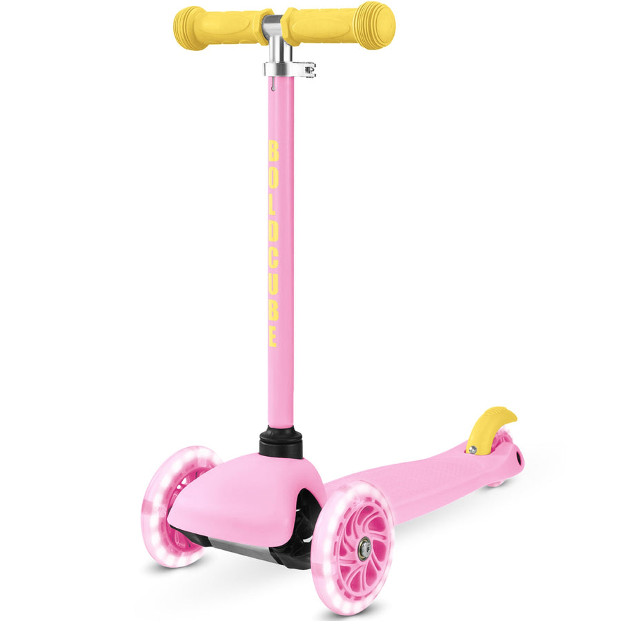 BOLDCUBE Teeny Self-Balancing 3-Wheel Scooter in Pink & Yellow