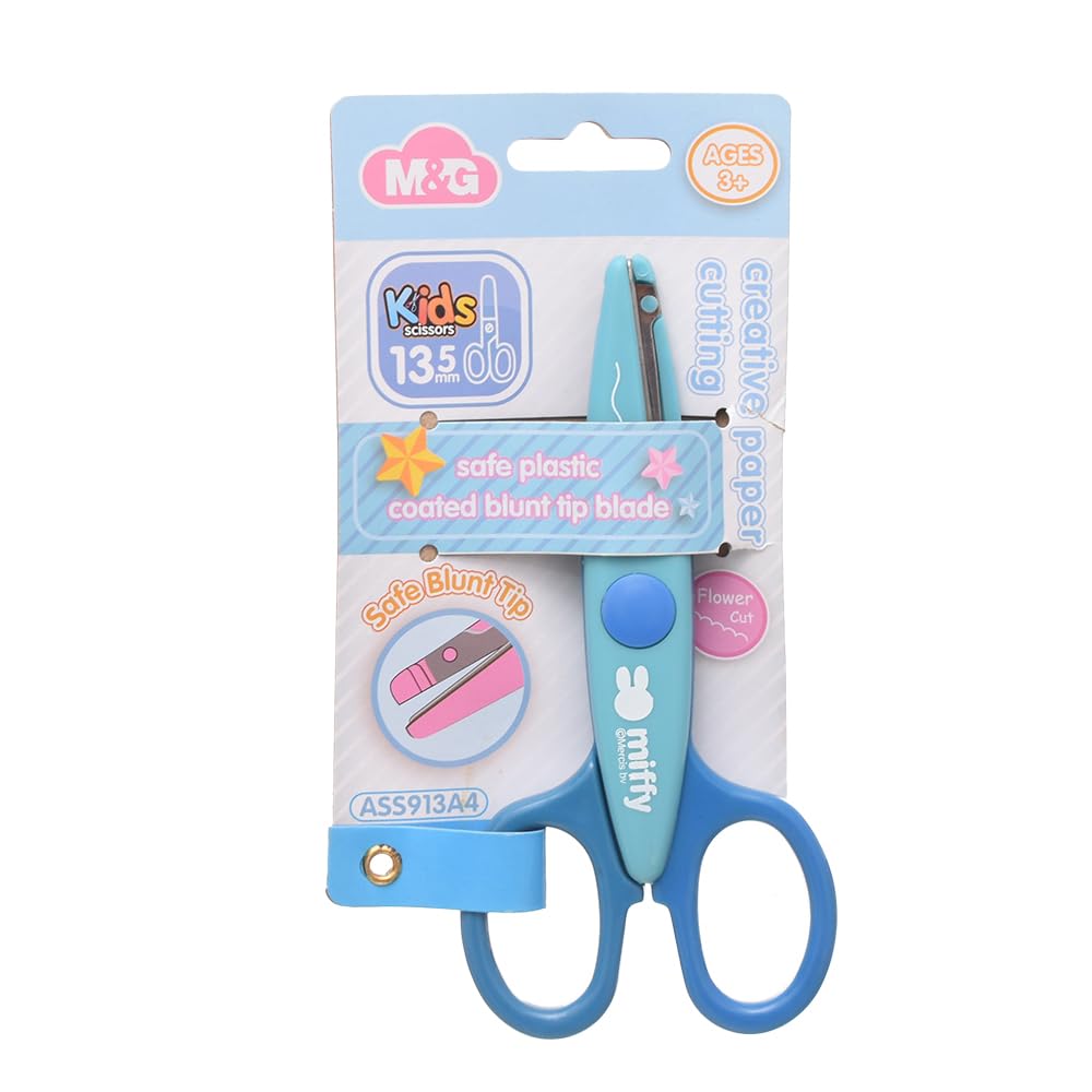 M&G ASS913A4 High Quality Plastic With Metal Hard Sharp Scissors Zigzag ( COLOR MAY VARY)