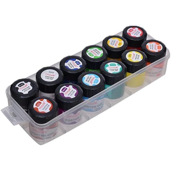 Bundle of coulux poster colors (15ml) pack of 12 pieces with royal artist
