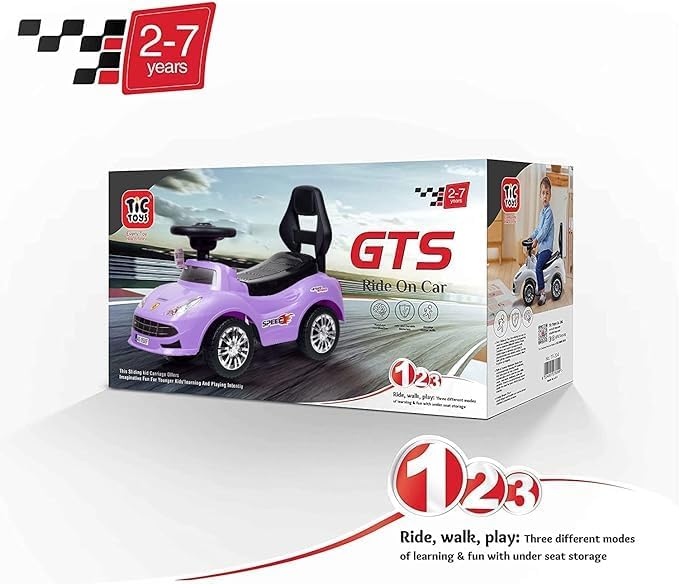 GTS Tic Toys - Kids Ride On Car - Arabic Kids (2-5 Years) - Purple