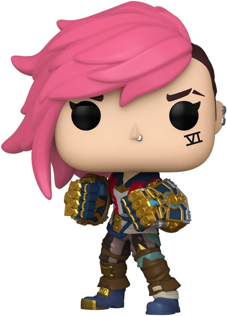 Funko Pop! vinyl figure with pink hair and colorful outfit 