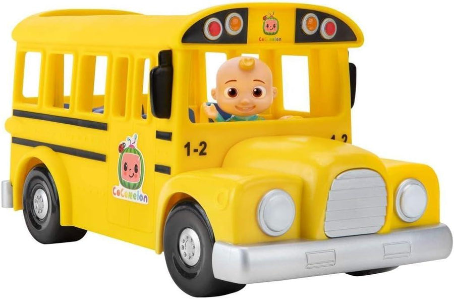 Jazwares Cocomelon Musical Yellow School Bus JJ Song Wheels on the Bus