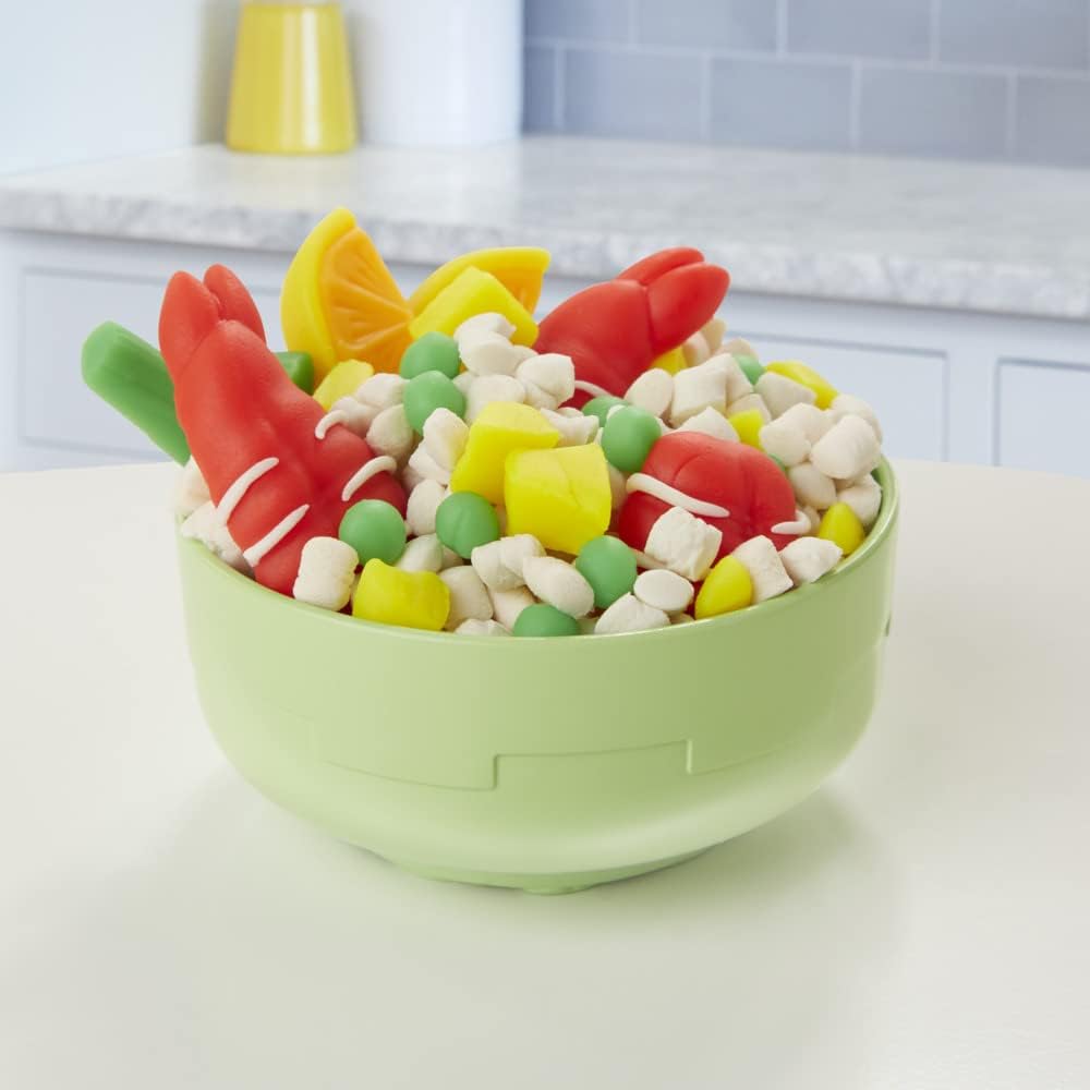 مجموعة لعب طعام السوشي من Play-Doh Kitchen Creations للأطفال من سن 3 سنوات فما فوق مع صندوق بينتو و9 علب غير سامة