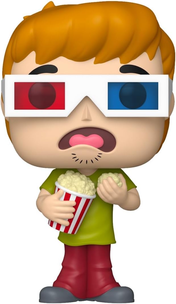 Funko Pop! vinyl figure of a character wearing 3D glasses and eating popcorn 