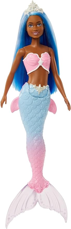 Barbie Dreamtopia Mermaid Doll with Blue Hair, Pink & Blue Ombre Tail & Tiara Accessory