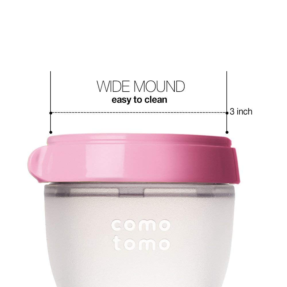 Comotomo Natural Feel Baby Bottle, Pink