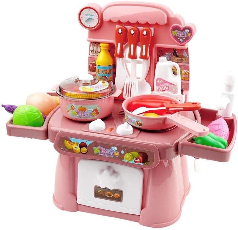 Taste Kitchen Set With Storage Lighting & Sound - Pink