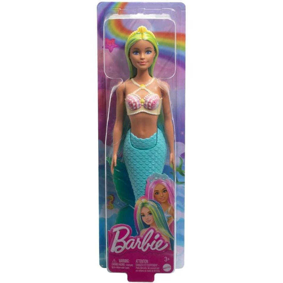 Barbie Mermaid Dolls with Fantasy Hair and Headband Accessories, Mermaid Toys with Shell-Inspired Bodices and Colorful Tails