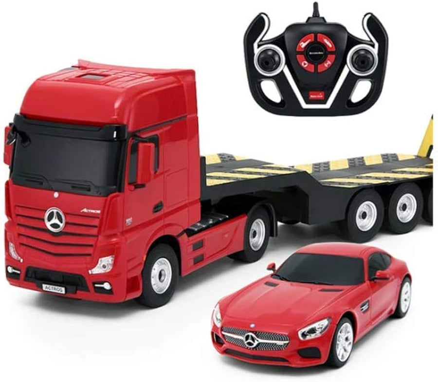 Rastar Scale Remote Controlled Mercedes-Benz Actros Truck 1:26 with Mercedes-AMG GT 1:24 Car