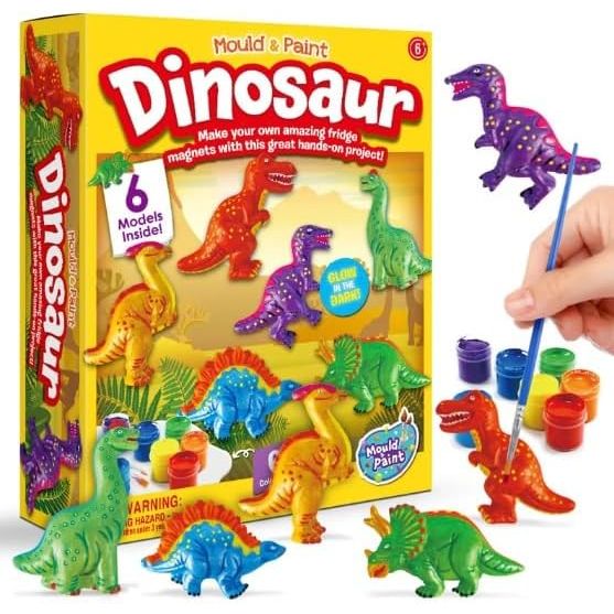 Eduman Mould & Paint Dinosaur Magnet, DIY Toy for kids T2544, 6+