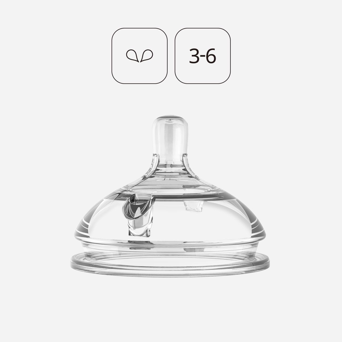 Comotomo Silicone Replacement Nipple, medium Flow, 3-6 Months, 1 Count (Pack of 2)