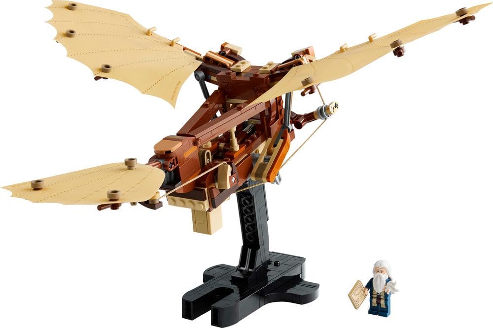 LEGO Icons 10363  Leonardo da Vinci's Flying Machine with Flappable Wings - Incl. a Minifigure & Display Stand - Ornithopter DIY Kit