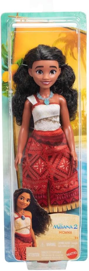 Mattel Disney Moana 2 Moana Fashion Doll with 2 Accessories, Removable Outfit with Necklace & Anklet, Inspired by The Movie
