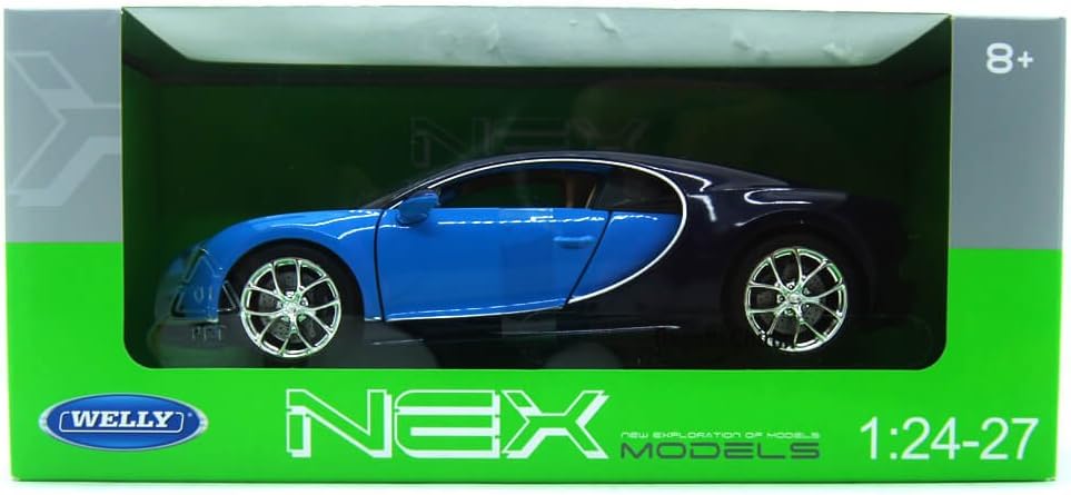 Welly Nex Die-Cast Metal Model Car 1:24- Bugatti Chiron (Colors May Vary)