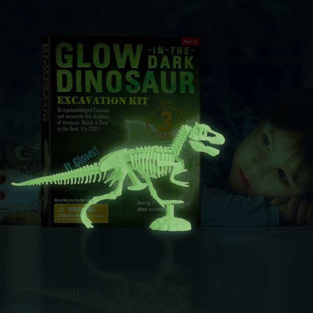 Eduman Glow In The Dark Triceratops Excavation Kit D7113G, 6+