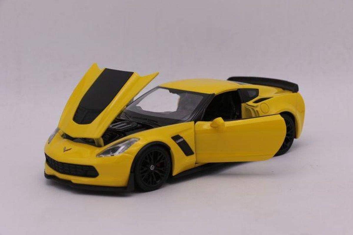 سيارة Welly Nex Die-Cast المعدنية النموذجية بمقياس 1:24-2017 Chevrolet Corvette Z06