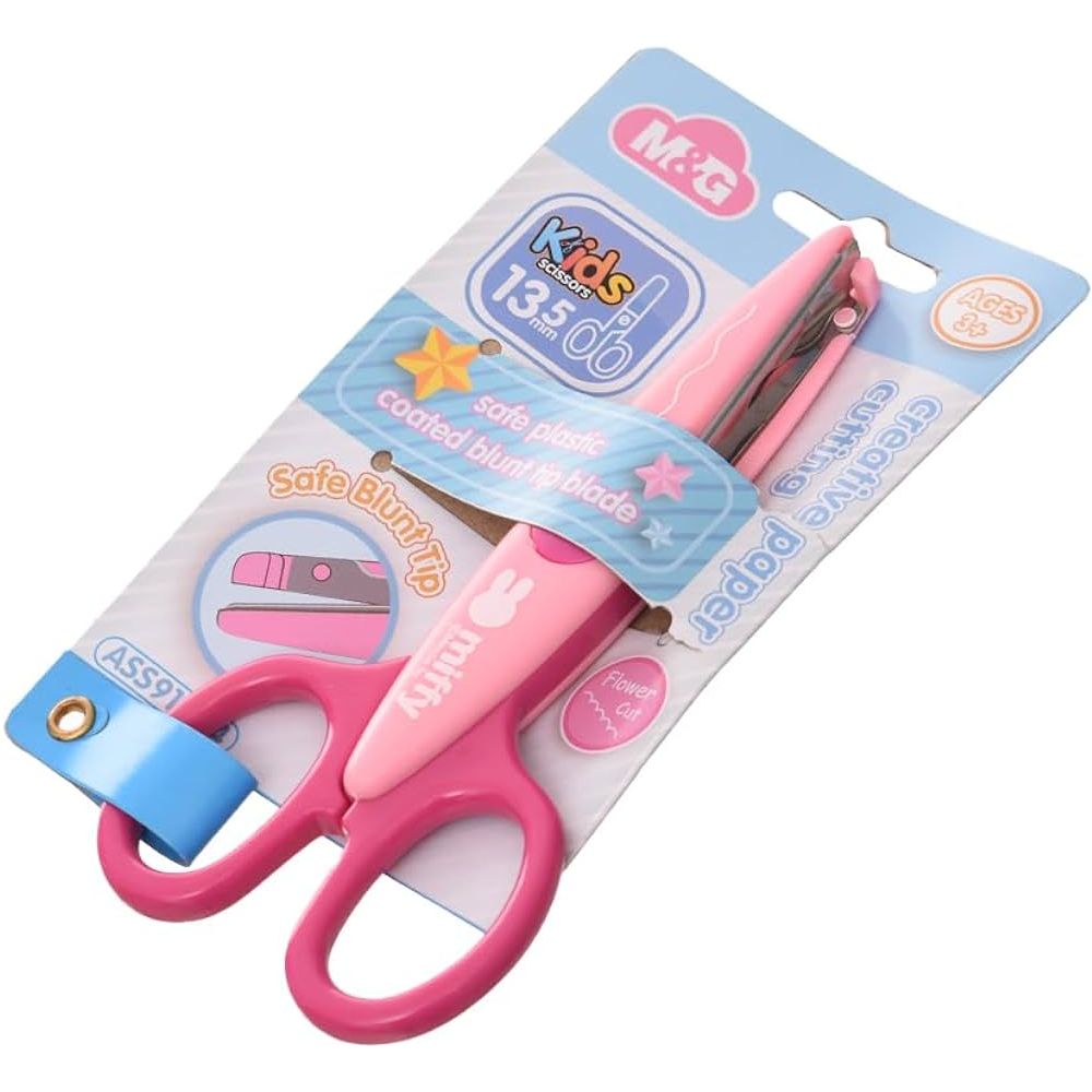 M&G ASS913A4 High Quality Plastic With Metal Hard Sharp Scissors Zigzag ( COLOR MAY VARY)