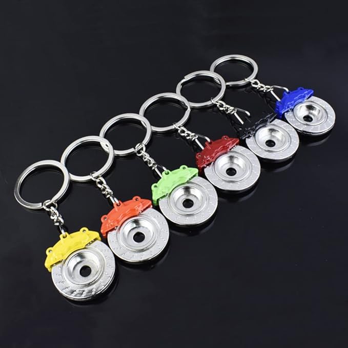 keychain Metal Auto Parts Disc Brake Keychain Zinc Alloy - Orange