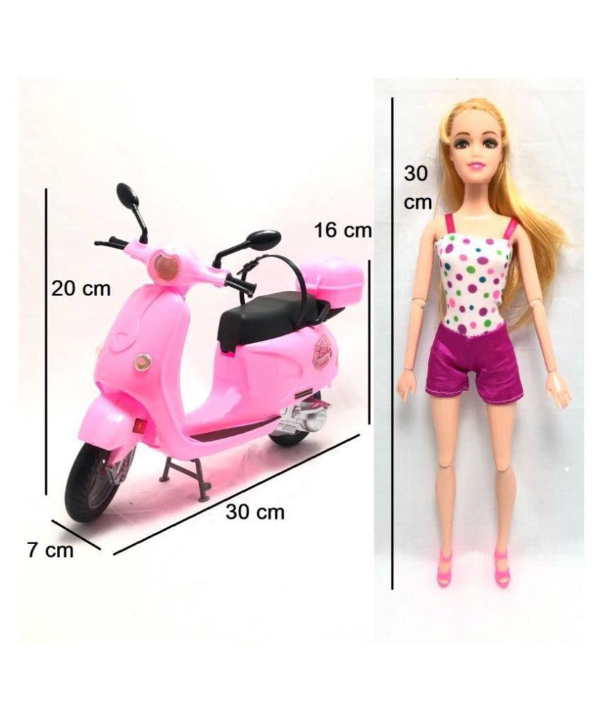 Fashion Motorcycle Cute Doll on Pink A Motorcycle Play Set For Girls