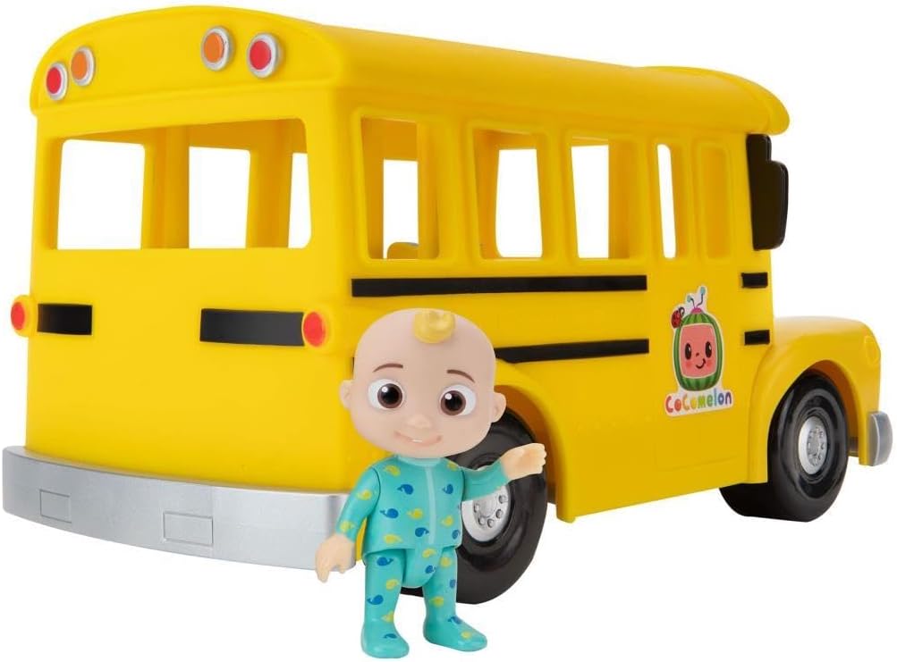 Jazwares Cocomelon Musical Yellow School Bus JJ Song Wheels on the Bus