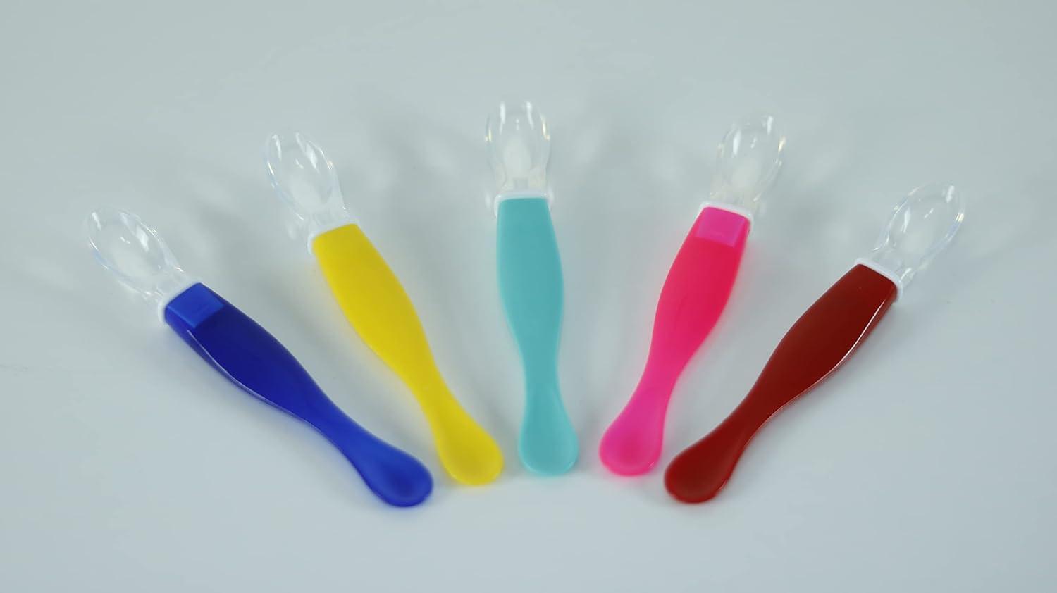 Bubbles Silicone Spoon for baby - pink