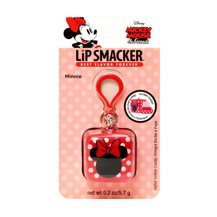 Lip Smacker Disney Minnie Mouse Cube Flavored Lip Balm, Minnie Joyful Cotton Candy, Clear