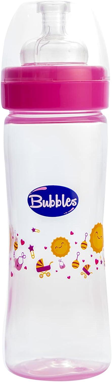 Bubbles Classic feeding bottle without hand 270ml - Pink