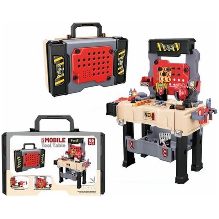 2 in 1 Portable Tool Bag Table 65 Pieces - 8035A Multi Color