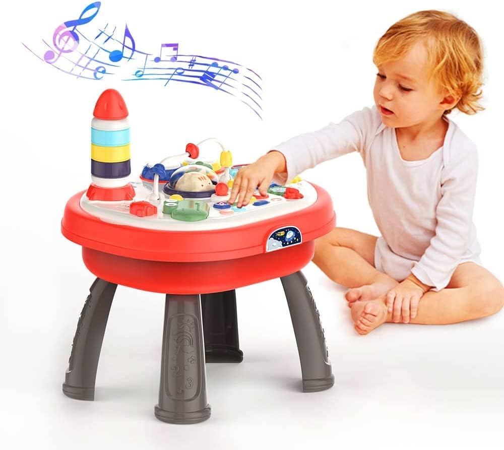 Huanger Baby Toys Activity Table Double Sided  for 18M+ ages