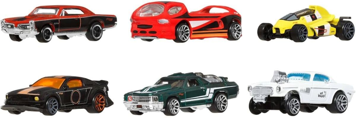 Hot Wheels 1:64 Scale Die-Cast Toy Cars and Trucks Set of 6 HW Legends Vehicles Decoration (Styles May Vary) JBY78