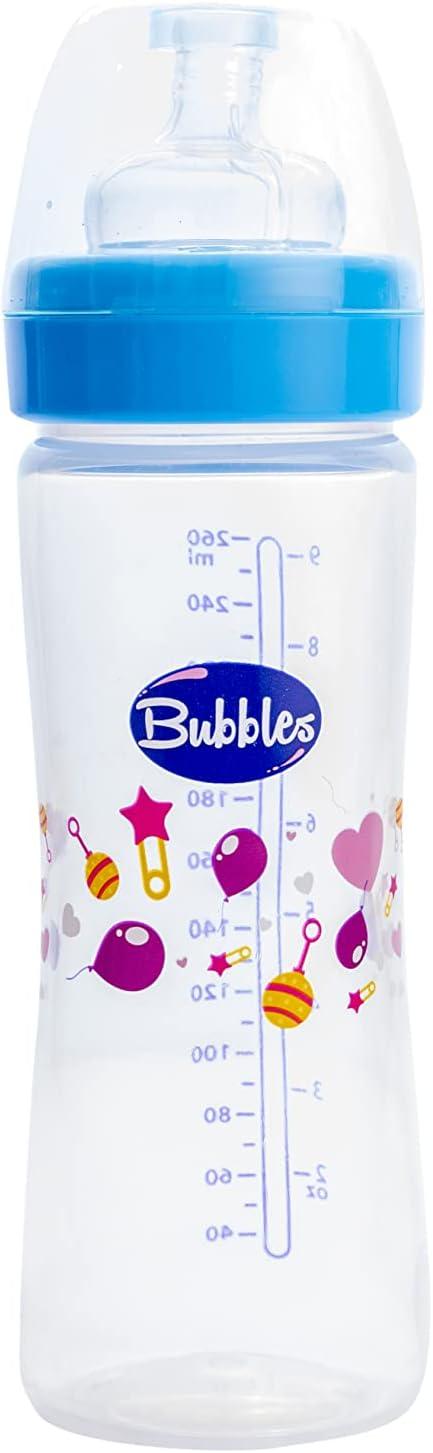 Bubbles Classic feeding bottle without hand 270ml - Blue