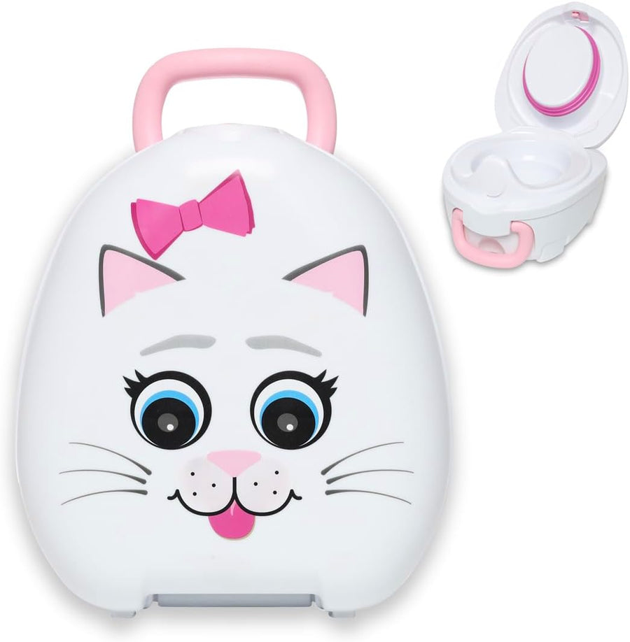 My Carry Potty Travel Potty, Award-Winning Portable Toddler Toilet Seat for Kids - Cat