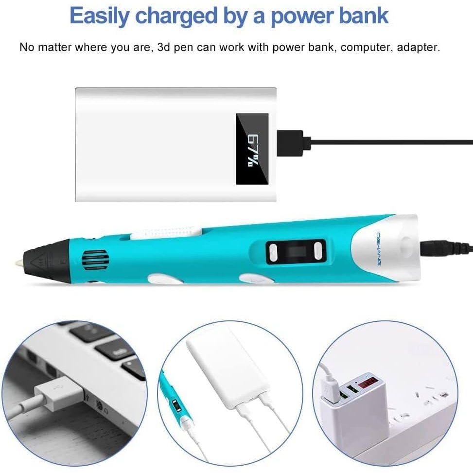 Scriptronics 3D Pen for Kids, 5m 3 Color PLA Filament, 3D Doodle Pen Creative Toys - Colors may vary