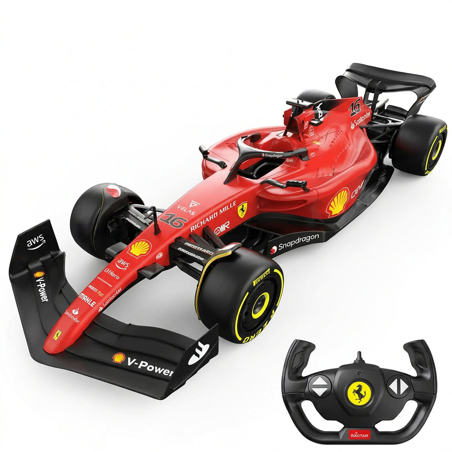 سيارة راستار فيراري F1-75 تعمل بالتحكم عن بعد، مقاس 1:12، مع شاحن USB - لون أحمر