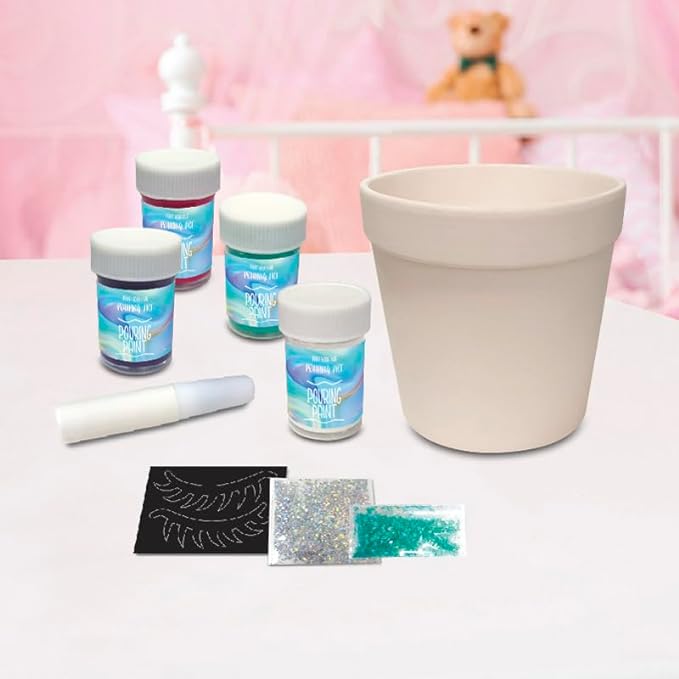 Sew Star Paint Your Own Pouring Art-Garden Flower Pot - Make it on your own DIY for kids SS-19-077, 6+