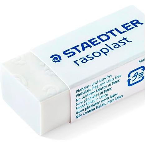 Staedtler Rasoplast High Polymer White Eraser, Box of 30, 526 B30