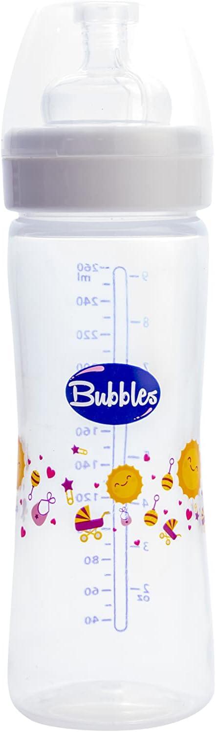 Bubbles Classic feeding bottle without hand 270ml - White