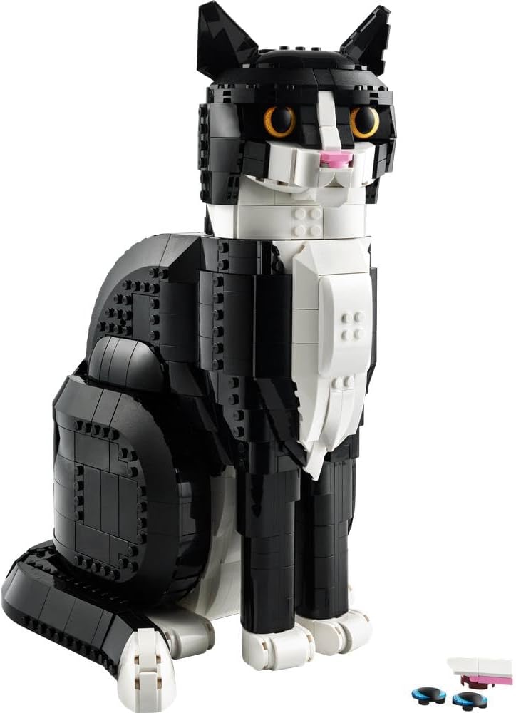 LEGO Ideas 21349 Tuxedo Cat Set, Model Statue Kit for Adults to Build, Creative Activity, Home or Office Décor Decoration